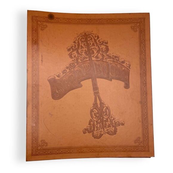 Vintage 1970’s Brown Embossed Faux Leather Manilla Paper Refillable Scrapbook - Picture 1 of 16